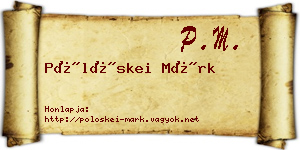 Pölöskei Márk névjegykártya