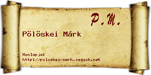 Pölöskei Márk névjegykártya